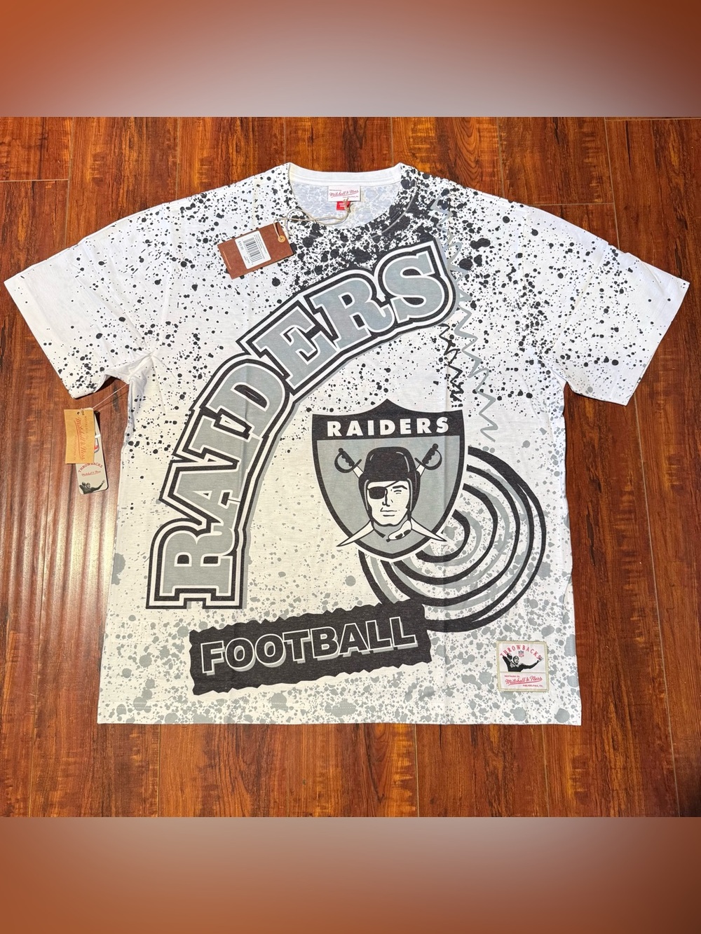 Oakland Raiders Mitchell & Ness Brand New Throwback NFL T-shirt Sz XL Read Info